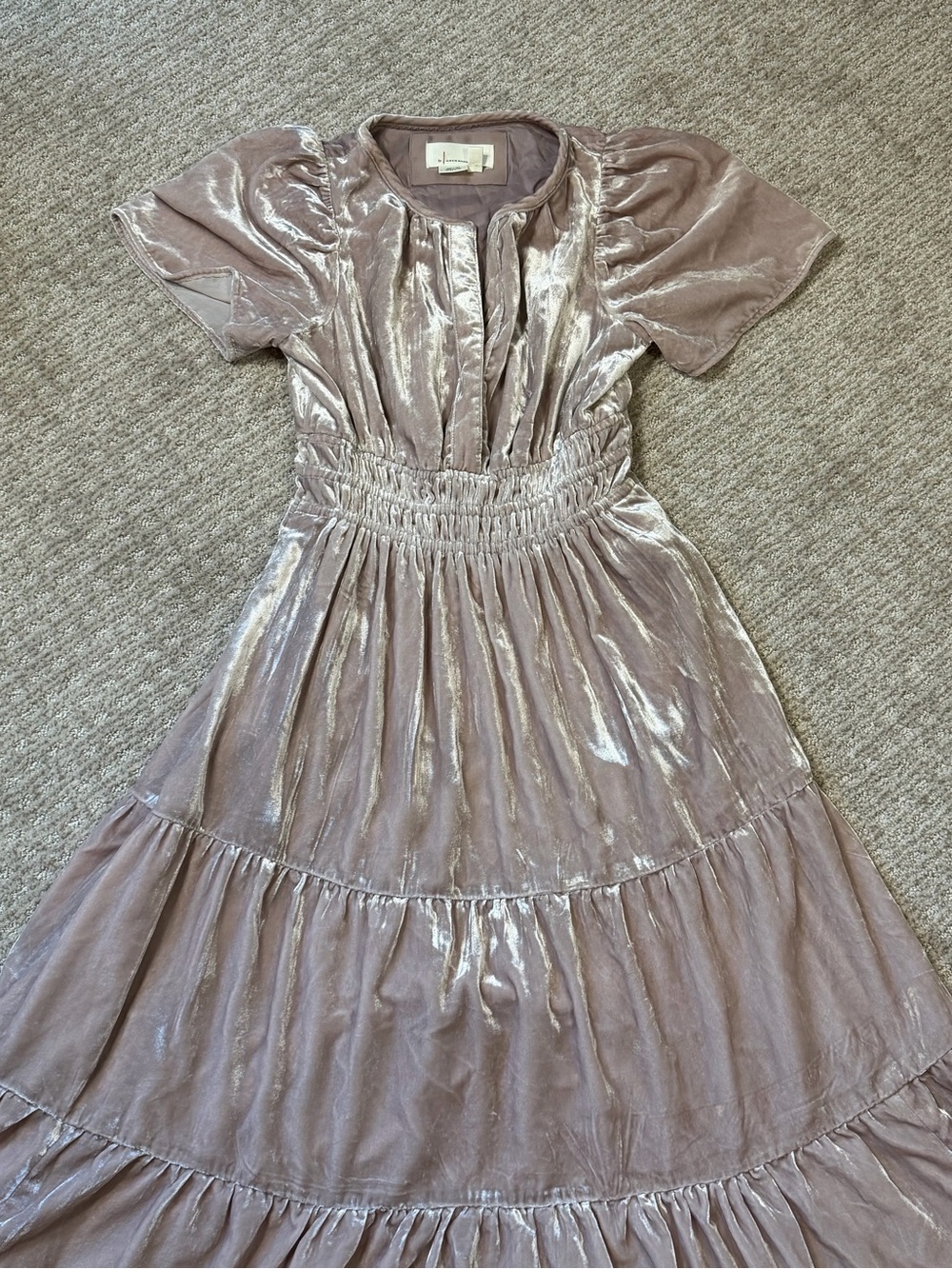 Anthropologie The Somerset Maxi Dress: Velvet Edition Color  LAVENDER XXSP - Picture 5 of 10